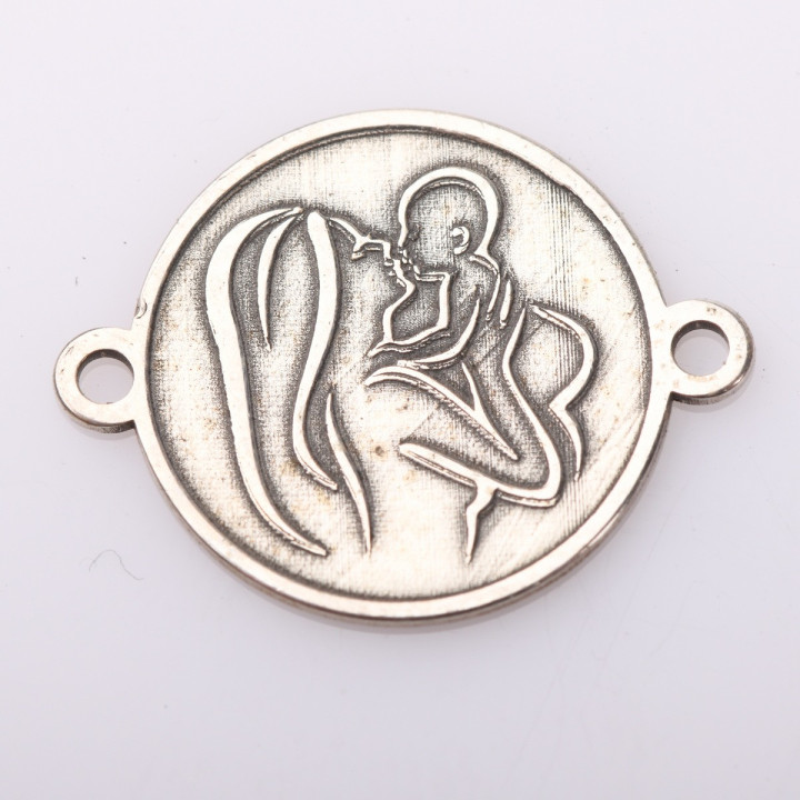 E2110 G Link din argint cu bucle gravat in relief mama cu bebe sus 13mm 0.5mm - bijuterii personalizate din argint | simoshop