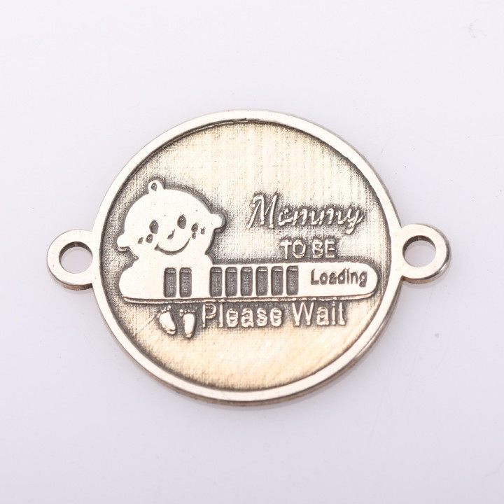 E2111 G Link din argint cu bucle gravat in relief momy to be 13mm 0.5mm - bijuterii personalizate din argint | simoshop