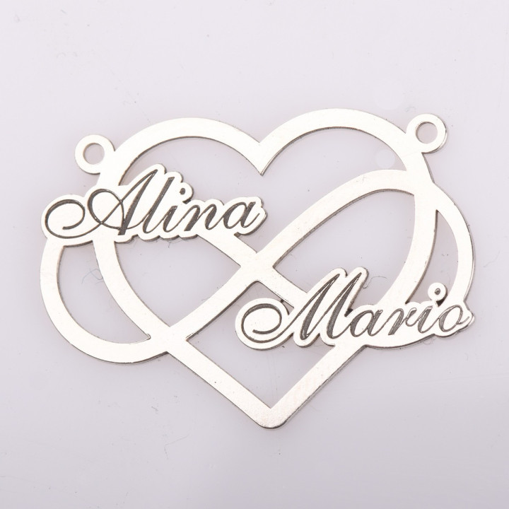 copy of Infinit decupat din argint cu 2 nume cca 16x38mm - bijuterii personalizate din argint | simoshop