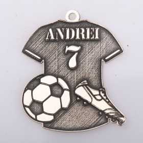 Pandantiv fotbalist argint 925 cu nume și număr