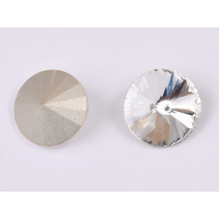 Preciosa Rivoli Maxima 12mm, Crystal Silver Foiled