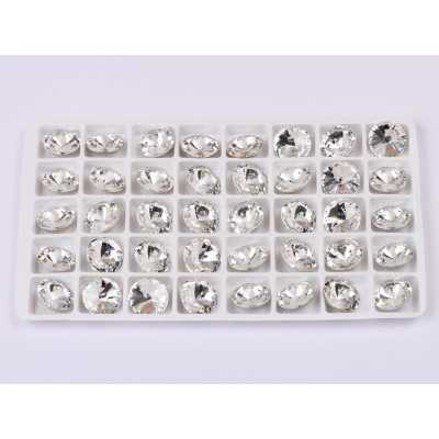 Preciosa Rivoli Maxima 12mm, Crystal Silver Foiled
