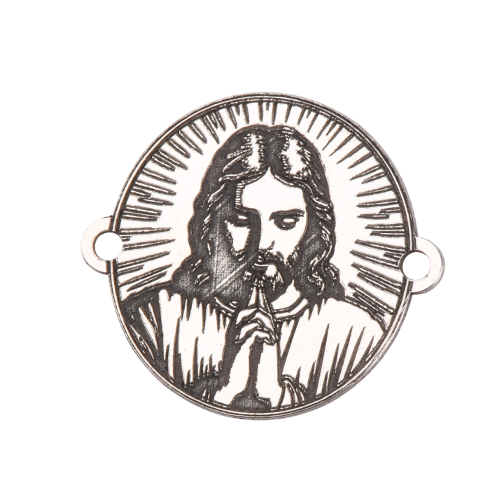 E2134 G Banut din argint pentru bratara cu Iisus rugandu-se 15mm 0.5mm - bijuterii personalizate din argint | simoshop