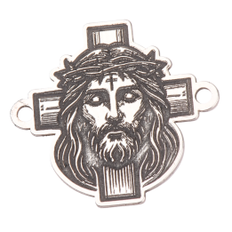 E2138 G Placuta din argint pentru bratara cu Iisus pe cruce 15.6x17.2mm 0.5mm - bijuterii personalizate din argint | simoshop