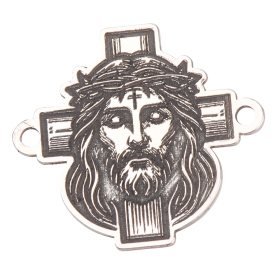 Element brățară Iisus pe cruce argint 925, decupaj laser
