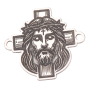 Element brățară Iisus pe cruce argint 925, decupaj laser