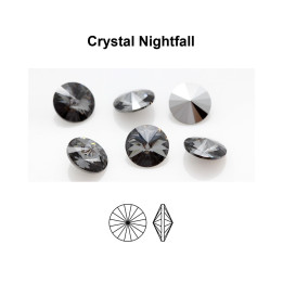 copy of P4503-Austria Rivoli Round Stone, 12mm, Crystal AB Silver Foiled - 1 buc - bijuterii personalizate din argint | simoshop
