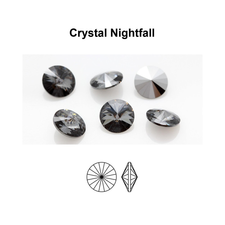 copy of P4503-Austria Rivoli Round Stone, 12mm, Crystal AB Silver Foiled - 1 buc - bijuterii personalizate din argint | simoshop