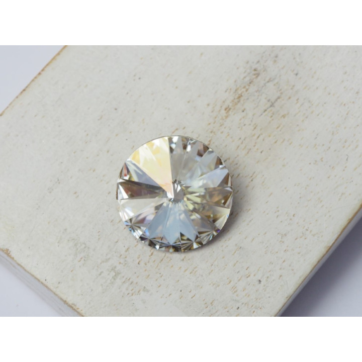 copy of P4503-Austria Rivoli Round Stone, 12mm, Crystal AB Silver Foiled - 1 buc - bijuterii personalizate din argint | simoshop