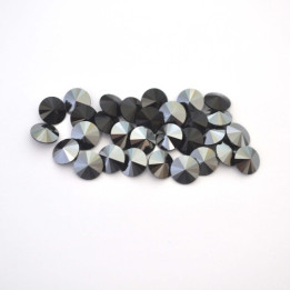 Cristal Preciosa Rivoli Maxima Jet Hematite Unfoiled SS 39 8mm