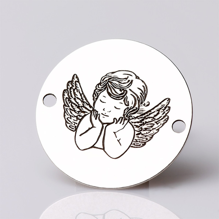 copy of E0506 GS Link rotund argint 925 New Born  16.5mm 1 buc - bijuterii personalizate din argint | simoshop