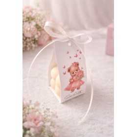 S166 - Marturii tip lumanare Bubble ursulet pentru fetite - bijuterii personalizate din argint | simoshop