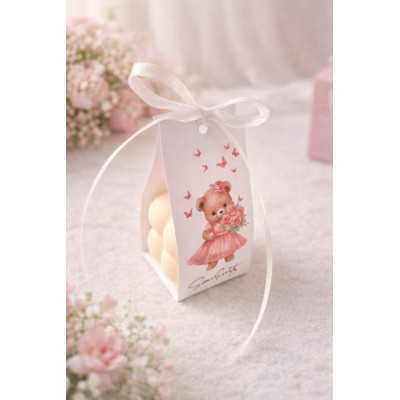 S166 - Marturii tip lumanare Bubble ursulet pentru fetite - bijuterii personalizate din argint | simoshop