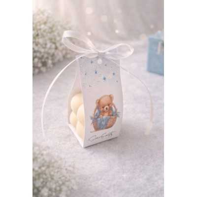 S167 - Marturii tip lumanare Bubble ursulet pentru baietei - bijuterii personalizate din argint | simoshop