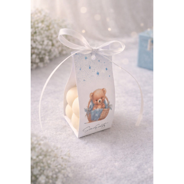 S167 - Marturii tip lumanare Bubble ursulet pentru baietei - bijuterii personalizate din argint | simoshop