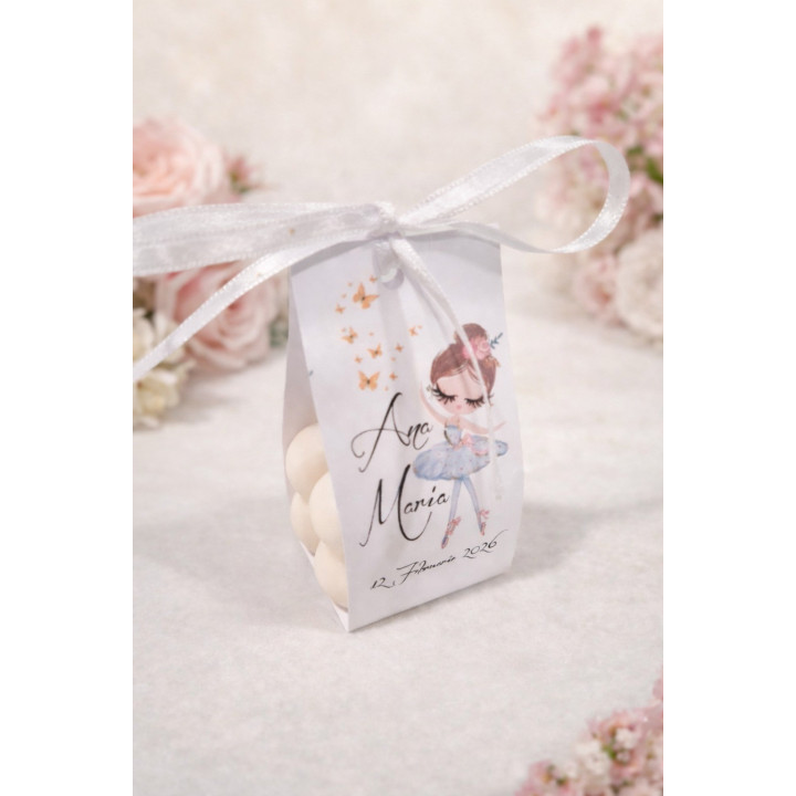 S169 - Marturii de botez tip lumanare Bubble balerina pentru fetite