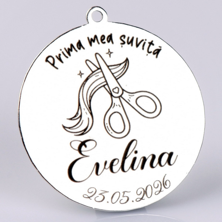 S178 - Pandant banut din argint 22mm pentru mot - Prima mea suvita - 1 buc