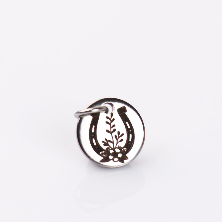 copy of C004-Banut rotund cu o gaura si za din INOX 10 mm-1buc - bijuterii personalizate din argint | simoshop
