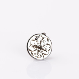 S189 - Banut gravat din inox - Martisor trifoi - 10mm - bijuterii personalizate din argint | simoshop