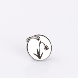 S195 - Banut gravat din inox - Martisor ghiocel - 10mm - bijuterii personalizate din argint | simoshop