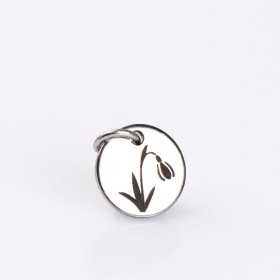 S195 - Banut gravat din inox - Martisor ghiocel - 10mm - bijuterii personalizate din argint | simoshop