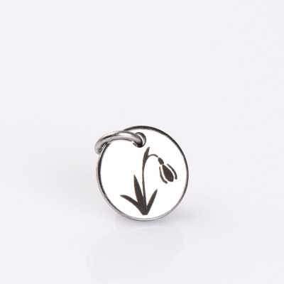 S195 - Banut gravat din inox - Martisor ghiocel - 10mm - bijuterii personalizate din argint | simoshop