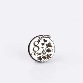 S188 - Banut gravat din inox - Martisor 8 Martie - 10mm - bijuterii personalizate din argint | simoshop