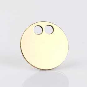 AL0040 - Pandant cu 2 gauri din alama 19 mm - bijuterii personalizate din argint | simoshop