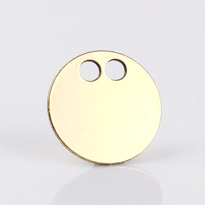 AL0040 - Pandant cu 2 gauri din alama 19 mm - bijuterii personalizate din argint | simoshop