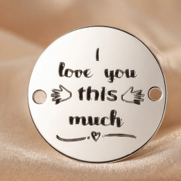 E0390 GS Link din argint I love you this much  16.5mm 0.33mm - bijuterii personalizate din argint | simoshop