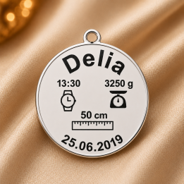 S132 - Serviciu de gravura personalizata banut cu datele de nastere - 1 buc - bijuterii personalizate din argint | simoshop