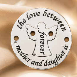 E0210-G-Set link Ingeras "Mother`s Love" Ag 925 diametru16.5mm / grosime 0.33 mm-1 set - bijuterii personalizate din argint | si