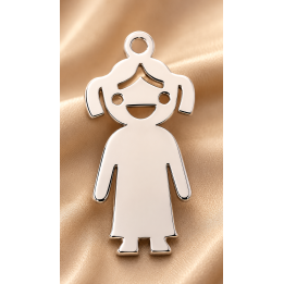 E0170-N-Charm fetita decupata 20x9.25mm 0.5mm 1 buc - bijuterii personalizate din argint | simoshop