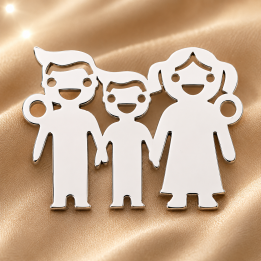 E0928-N-Link Familie model 3 - 15x21mm 0.50mm - bijuterii personalizate din argint | simoshop