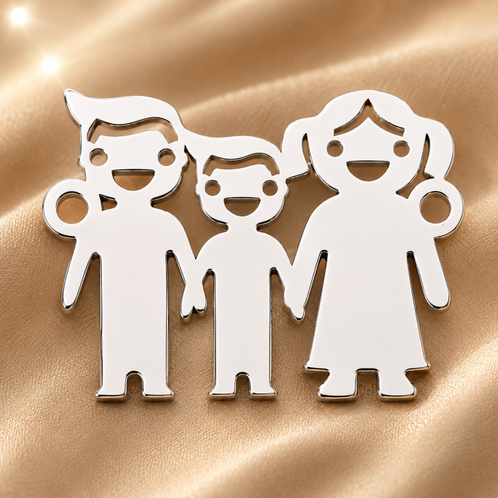 E0928-N-Link Familie model 3 - 15x21mm 0.50mm - bijuterii personalizate din argint | simoshop