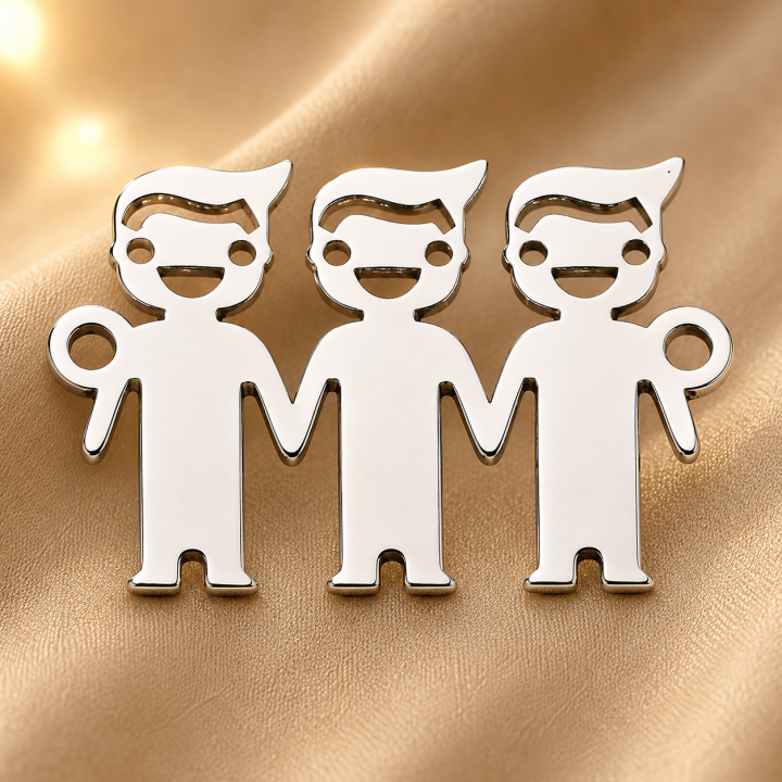 E0254-N-Link trei baieti -22x15x0.5mm -1 buc - bijuterii personalizate din argint | simoshop
