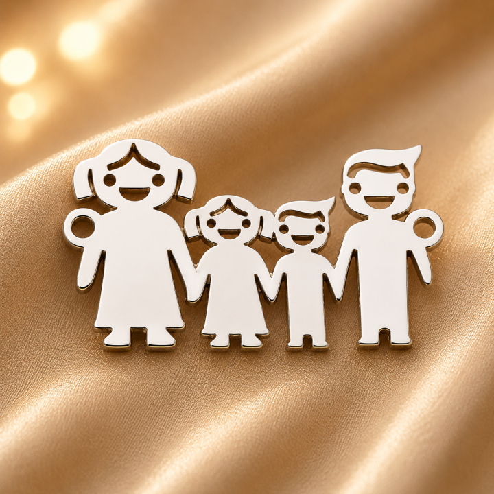 E0259-N-Link parinti si baietel si fetita-23x15 mm-0,5mm -1 buc - bijuterii personalizate din argint | simoshop