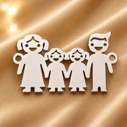 E0201-N-Link parinti si doua fetite-23x15 mm-0,5mm -1 buc - bijuterii personalizate din argint | simoshop