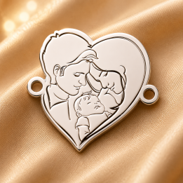 E0058-G-Link din argint mama tata si bebelus 16.5mm x 15mm 0.33mm - bijuterii personalizate din argint | simoshop