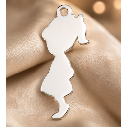 E0952-N-Charm fetita decupata 20x9mm 0.5mm 1 buc - bijuterii personalizate din argint | simoshop