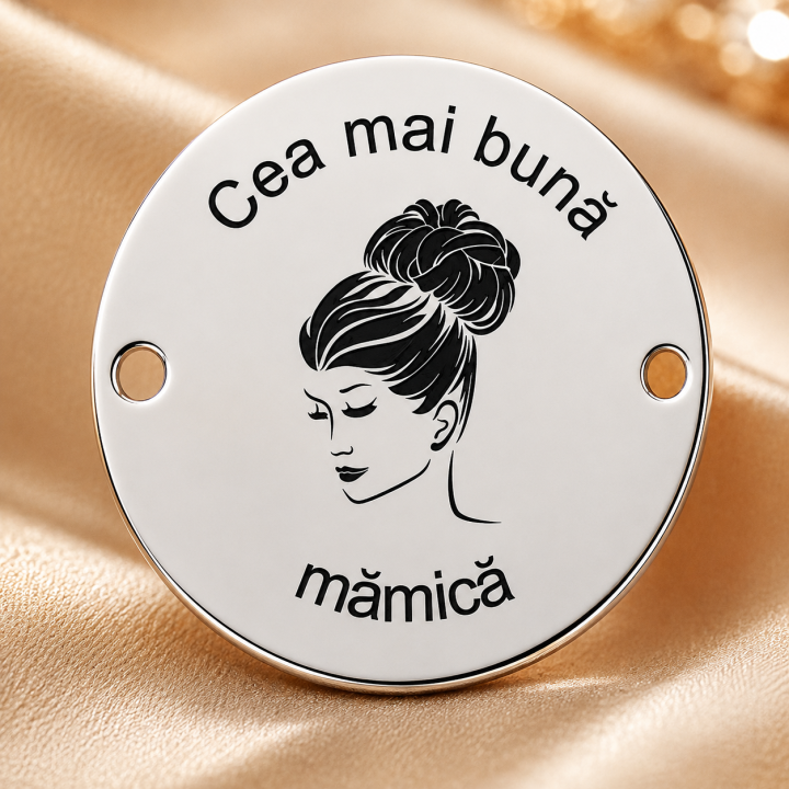 E0421 GS Link din argint Cea mai buna mamica 16.5mm 0.33mm - bijuterii personalizate din argint | simoshop