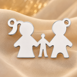 E0185-N-Link parinti si copil din argint 925 20x13 mm 0.5 mm-1 buc - bijuterii personalizate din argint | simoshop