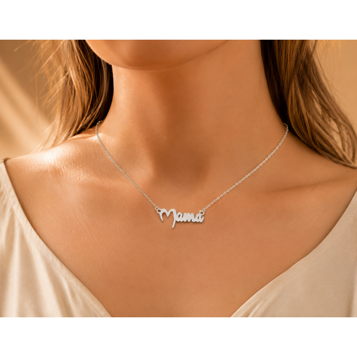 E0107-N-Decupaj "Mama" din argint 925 pentru link  27x13 mm-1 buc - bijuterii personalizate din argint | simoshop
