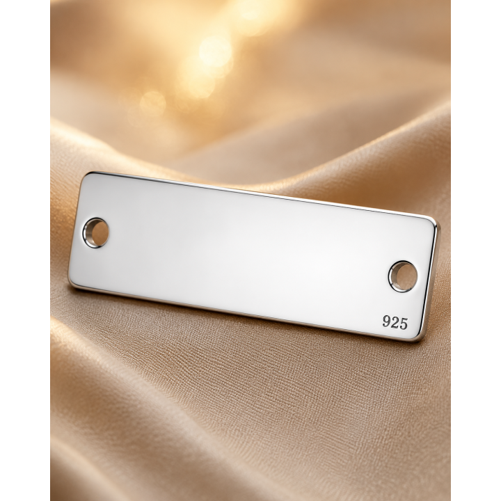 G2005-N-Link argint 925 19x5mm grosime 0.50mm gaura 1.3mm-1 buc - bijuterii personalizate din argint | simoshop