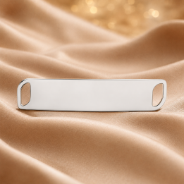 G1566-Charm placheta din argint cu 2 gauri 7,4x36mm - bijuterii personalizate din argint | simoshop