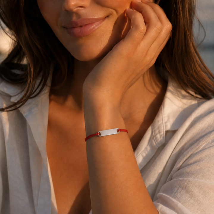 G1566-Charm placheta din argint cu 2 gauri 7,4x36mm - bijuterii personalizate din argint | simoshop