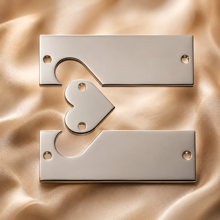 E0346 N Set 2 placute si inimioara din argint 25x16mm - bijuterii personalizate din argint | simoshop