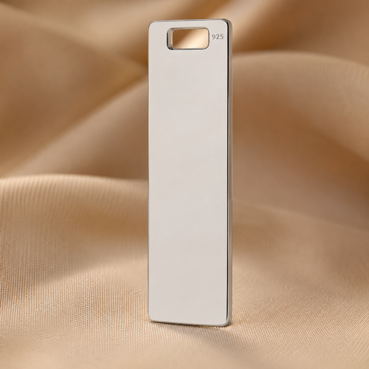 Pandant din argint placuta personalizabila 28x8mm G1926 N