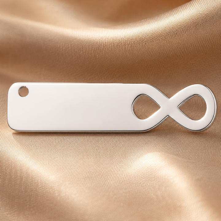 E0652-N Link tablita cu infinit 42*10mm 0.6mm grosime - bucata - bijuterii personalizate din argint | simoshop
