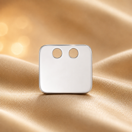 G1567-Charm patrat din argint cu 2 gauri 12x13,5mm - bijuterii personalizate din argint | simoshop